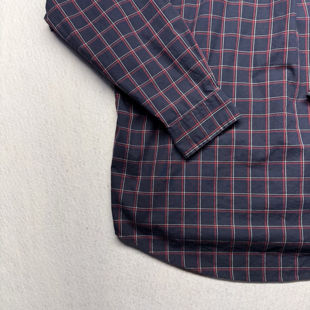 Tommy Hilfiger Shirt Mens XL  Blue Plaid Button Down Long Sleeve Flag Logo VTG - Picture 16 of 16
